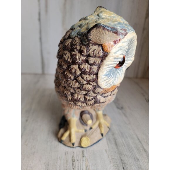 Vintage big eyed owl bird plaster unique bird xmas home decor figure - Picture 4 of 10